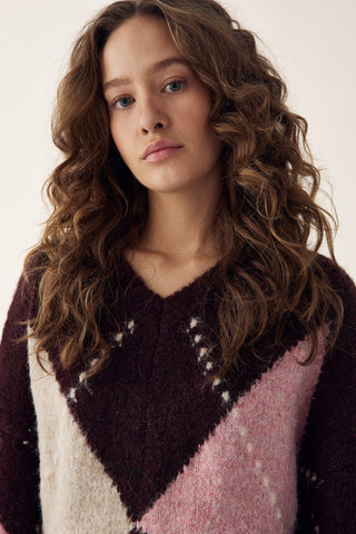 LAI KNIT sweater - Wine Mix