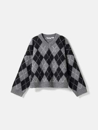LAI KNIT sweater - Black Grey Mix