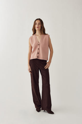 MARILYNN KNIT vest - Blush Pink