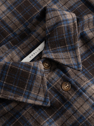 MARLON Skjorte - Brown Blue Check