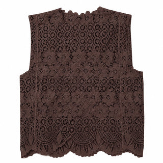 MAREN LACE TOP - Brown