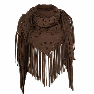 ELLIE FRINGE SCARF - Coffee