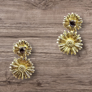 FRIIHOF+SIIG Lille dobbelt blomst med mørklilla sten