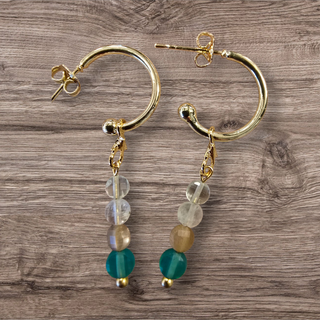 FRIIHOF+SIIG Lille creoler med hængende perler