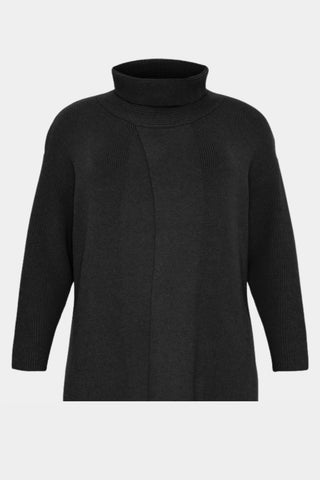Kort cardigan-poncho i Black