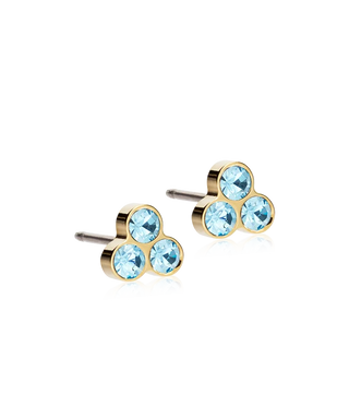 GT Clover Øreringe 6 mm, Aquamarine