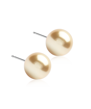 Pearl Øreringe 10 mm, Golden Shimmer